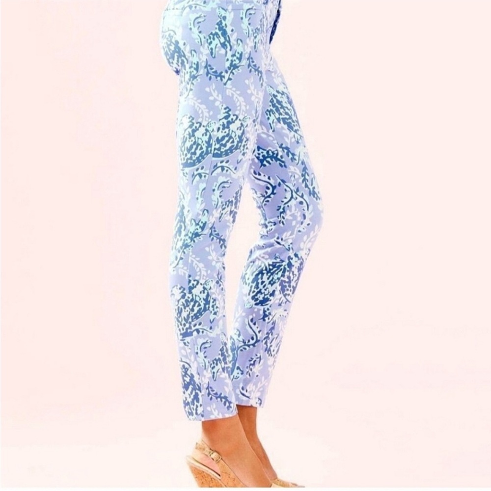 Lilly Pulitzer Kelly Knit Skinny Ankle Pant Blue Peri Turtley Awesome NWT Size 6 - Picture 2 of 12